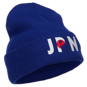 Japan JPN Flag Embroidered Long Beanie