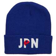 Japan JPN Flag Embroidered Long Beanie