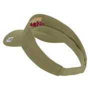 USMC Semper Fi Design Embroidered Cotton Twill Sun Visor - Khaki OSFM