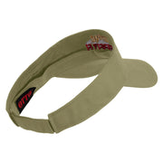 USMC Semper Fi Design Embroidered Cotton Twill Sun Visor - Khaki OSFM