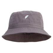 Bird Feather Embroidered Pigment Dyed Bucket Hat - Charcoal OSFM