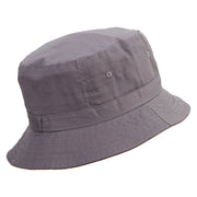 Bird Feather Embroidered Pigment Dyed Bucket Hat - Charcoal OSFM