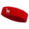 Lama Sihouette Embroidered Head Band (Terry) - Red OSFM