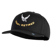 USAF Retired Embroidered Solid Cotton Twill Cap - Black OSFM