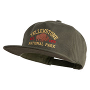 Yellowstone National Park Embroidered Cotton Flat Bill Cap - Olive OSFM