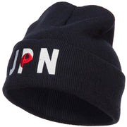 Japan JPN Flag Embroidered Long Beanie