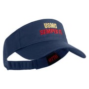 USMC Semper Fi Design Embroidered Cotton Twill Sun Visor - Navy OSFM