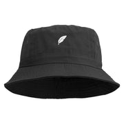 Bird Feather Embroidered Pigment Dyed Bucket Hat - Black OSFM