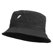 Bird Feather Embroidered Pigment Dyed Bucket Hat - Black OSFM