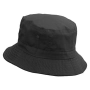 Bird Feather Embroidered Pigment Dyed Bucket Hat - Black OSFM