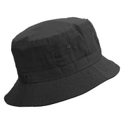 Bird Feather Embroidered Pigment Dyed Bucket Hat - Black OSFM