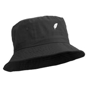 Bird Feather Embroidered Pigment Dyed Bucket Hat - Black OSFM