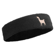 Lama Sihouette Embroidered Head Band (Terry) - Black OSFM