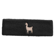 Lama Sihouette Embroidered Head Band (Terry) - Black OSFM