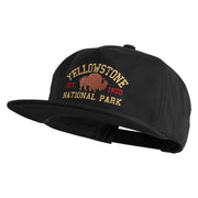 Yellowstone National Park Embroidered Cotton Flat Bill Cap - Black OSFM