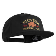 Yellowstone National Park Embroidered Cotton Flat Bill Cap - Black OSFM
