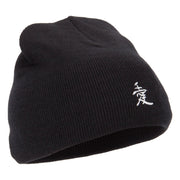 Japanese Chinese Love Embroidered 8 Inch Knitted Short Beanie