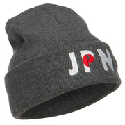 Japan JPN Flag Embroidered Long Beanie