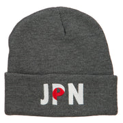 Japan JPN Flag Embroidered Long Beanie