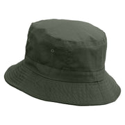 Bird Feather Embroidered Pigment Dyed Bucket Hat - Dk-Green OSFM