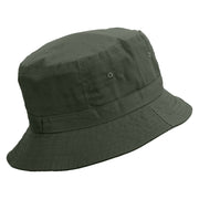 Bird Feather Embroidered Pigment Dyed Bucket Hat - Dk-Green OSFM