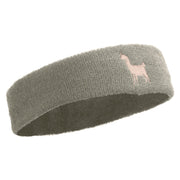 Lama Sihouette Embroidered Head Band (Terry) - Lt-Grey OSFM