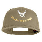 USAF Retired Embroidered Solid Cotton Twill Cap - Khaki OSFM