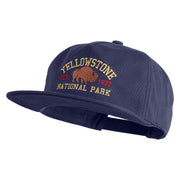 Yellowstone National Park Embroidered Cotton Flat Bill Cap - Navy OSFM