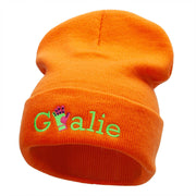 Goalie Glove Embroidered 12 Inch Long Knitted Beanie