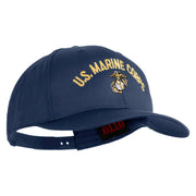 US Marine Corps Emblem Design Embroidered Solid Cotton Twill Pro Style Cap - Navy OSFM