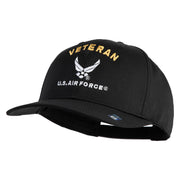 Veteran US Air Force Embroidered Solid Cotton Twill Cap - Black OSFM