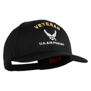 Veteran US Air Force Embroidered Solid Cotton Twill Cap - Black OSFM