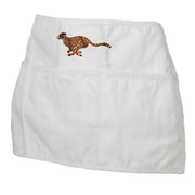 Running Cheetah Embroidered 3 Pockets Chef's Apron - White OSFM