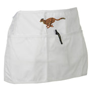 Running Cheetah Embroidered 3 Pockets Chef's Apron - White OSFM