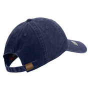 Licensed 1st Special Forces Command Embroidered Washed Solid Pigment Dyed Cotton Twill Brass Buckle Cap - Navy OSFM