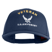 Veteran US Air Force Embroidered Solid Cotton Twill Cap - Navy OSFM