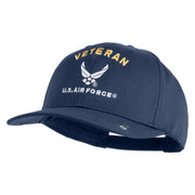 Veteran US Air Force Embroidered Solid Cotton Twill Cap - Navy OSFM
