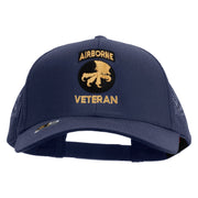 Licensed 17th Airborne Division Veteran Embroidered Solid Cotton Twill Mesh Prostyle Cap - Navy OSFM