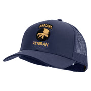 Licensed 17th Airborne Division Veteran Embroidered Solid Cotton Twill Mesh Prostyle Cap - Navy OSFM