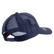 Licensed 17th Airborne Division Veteran Embroidered Solid Cotton Twill Mesh Prostyle Cap - Navy OSFM