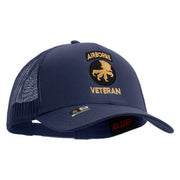 Licensed 17th Airborne Division Veteran Embroidered Solid Cotton Twill Mesh Prostyle Cap - Navy OSFM
