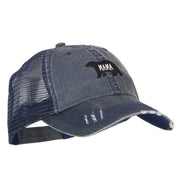 Mama Bear Embroidered Low Profile Cotton Mesh Cap