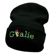 Goalie Glove Embroidered 12 Inch Long Knitted Beanie