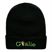 Goalie Glove Embroidered 12 Inch Long Knitted Beanie