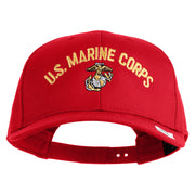 US Marine Corps Emblem Design Embroidered Solid Cotton Twill Pro Style Cap - Red OSFM