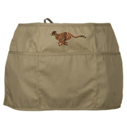 Running Cheetah Embroidered 3 Pockets Chef's Apron - Khaki OSFM