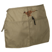 Running Cheetah Embroidered 3 Pockets Chef's Apron - Khaki OSFM