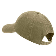 Licensed 1st Special Forces Command Embroidered Washed Solid Pigment Dyed Cotton Twill Brass Buckle Cap - Khaki OSFM