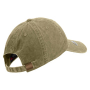 Licensed 1st Special Forces Command Embroidered Washed Solid Pigment Dyed Cotton Twill Brass Buckle Cap - Khaki OSFM