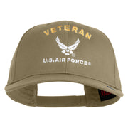 Veteran US Air Force Embroidered Solid Cotton Twill Cap - Khaki OSFM